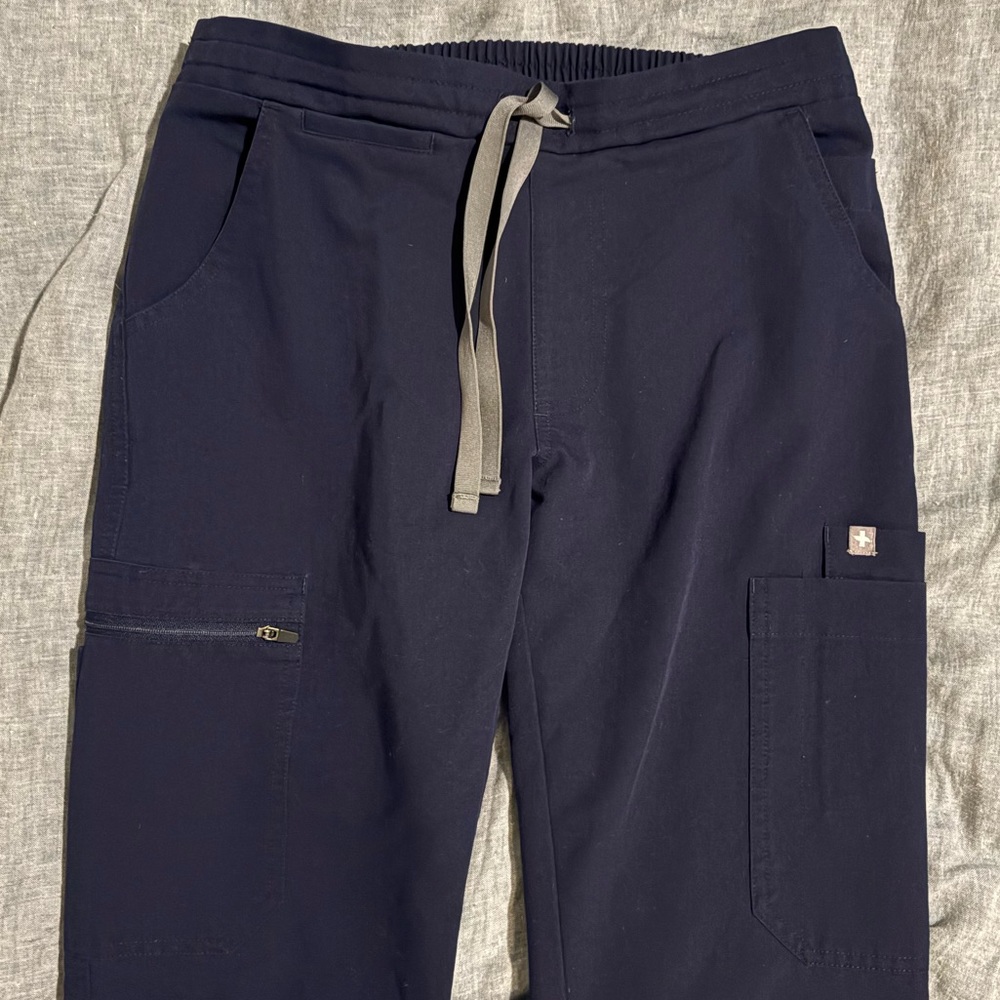 Figs Petite Yola Skinny Scrub Pants Navy Blue